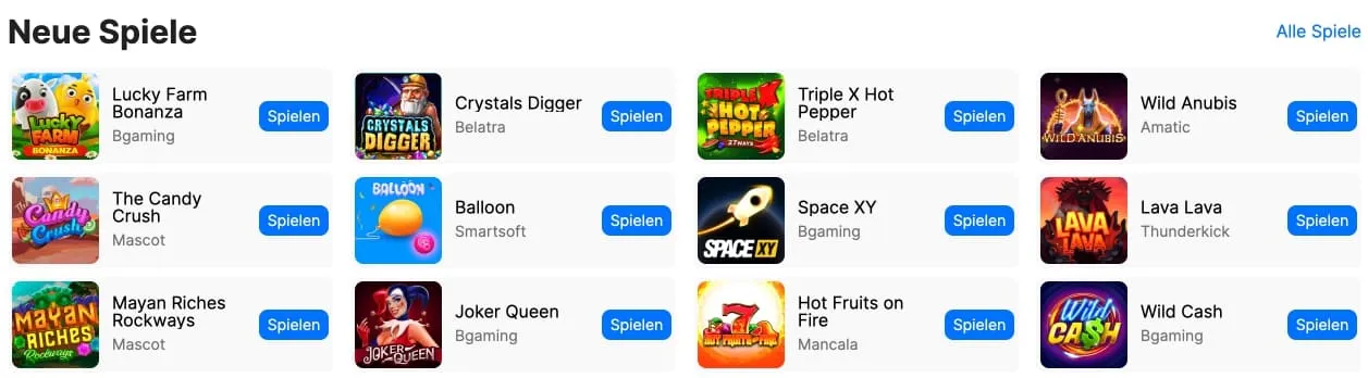 Need for Spin Neue Spiele