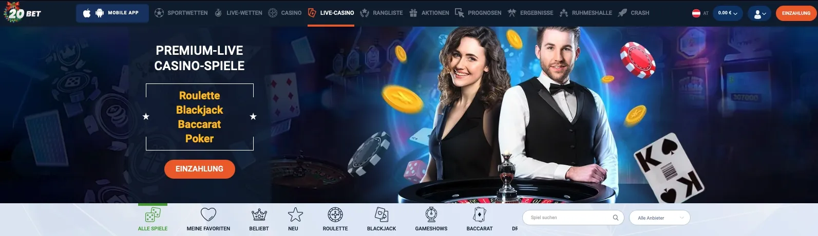 20Bet Casino Live Casino