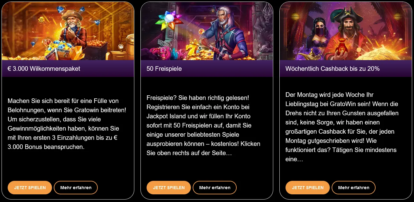 GratoWin Casino Angebote