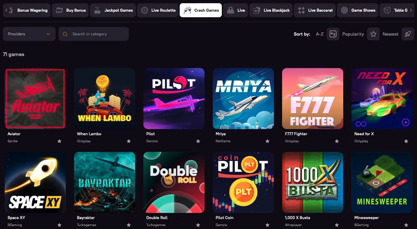 Crach Games Zoome Casino