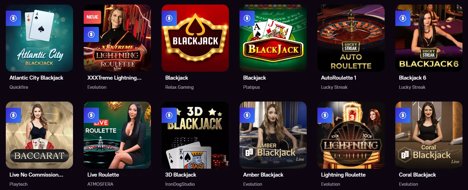 Zoome Casino Tischspiele