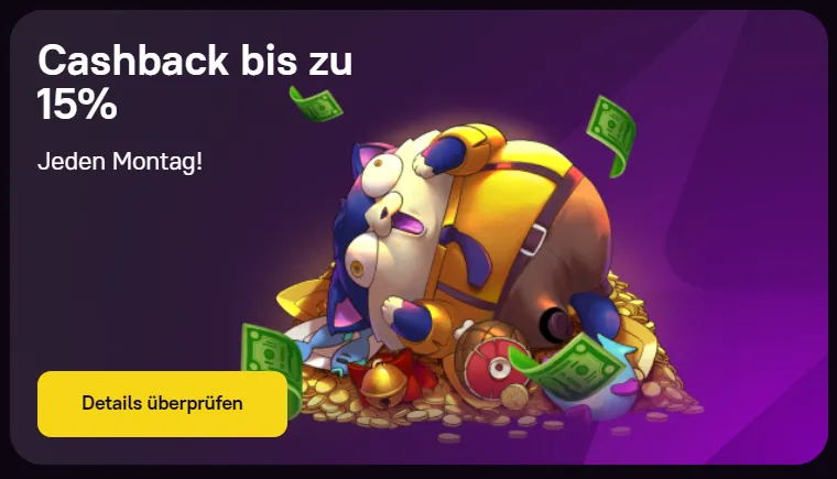 Zoome Casino Cashback-Bonus