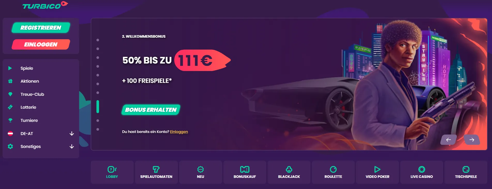 Turbico Casino Lobby