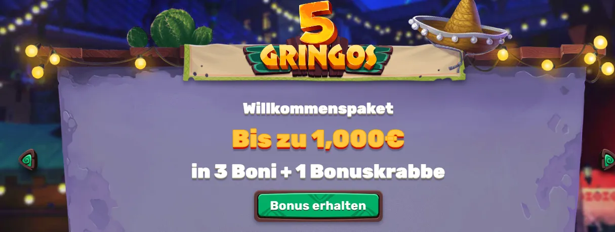 5Gringos Casino Willkommenspaket