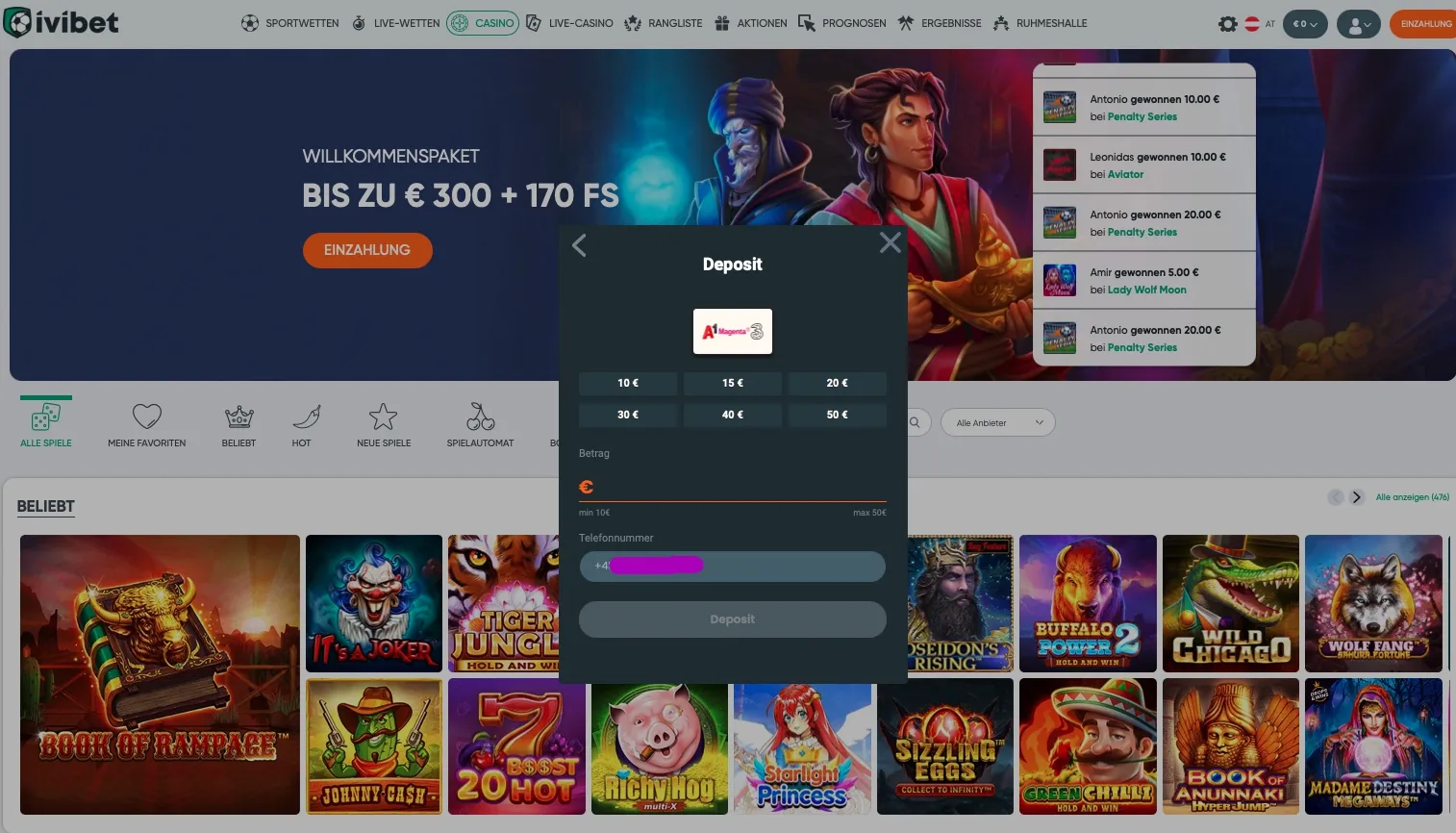 Ivibet Casino Mobile Paymentsss