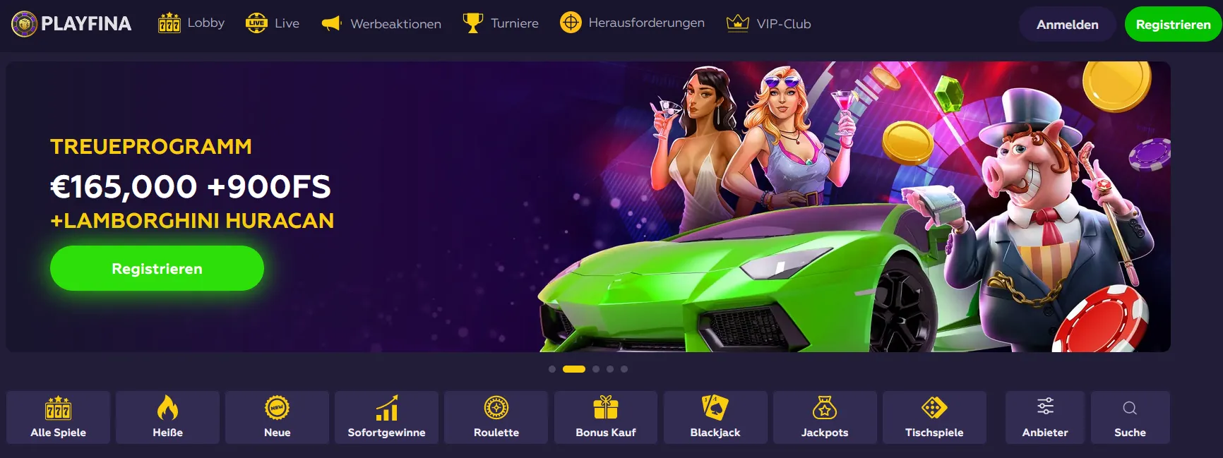 Playfina Casino Lobby