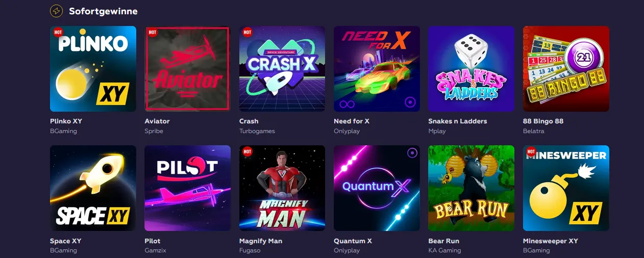 Playfina Casino Sofortgewinne