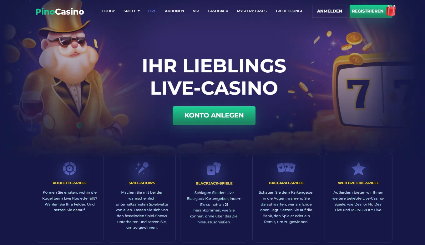 Pinocasino Live Casino