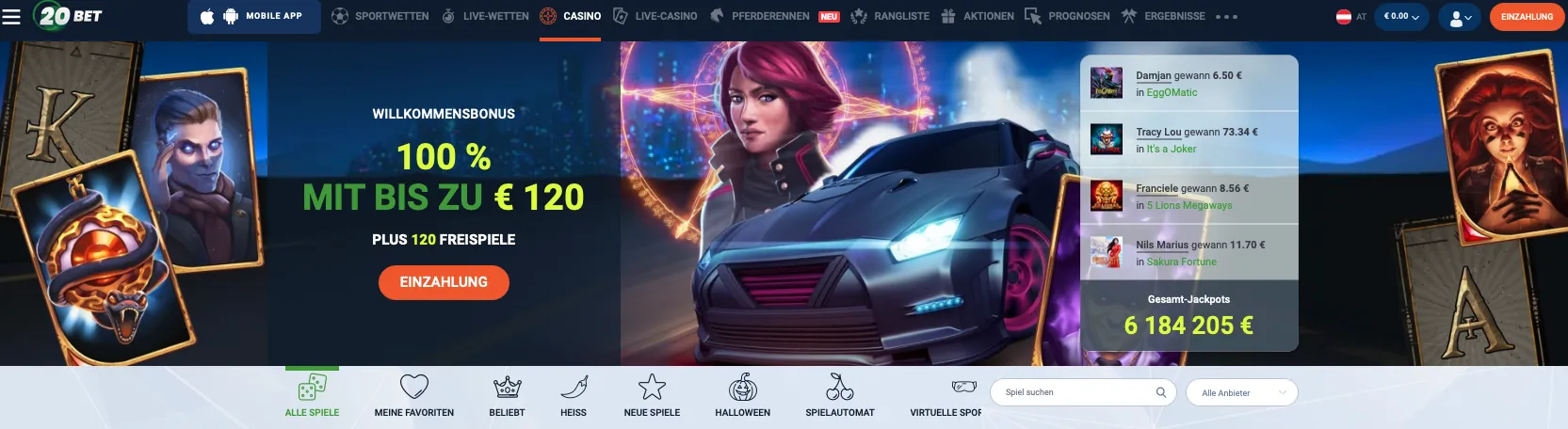 20Bet Online Casino Echtes Geld