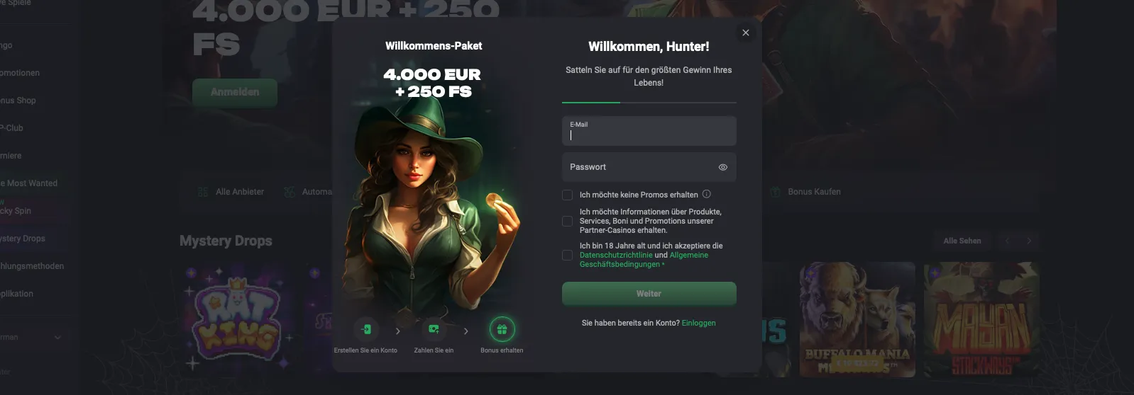 Registrierung Im Slothunter