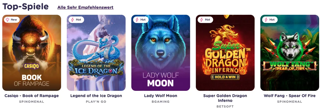 Top Spiele Casiqo Casino