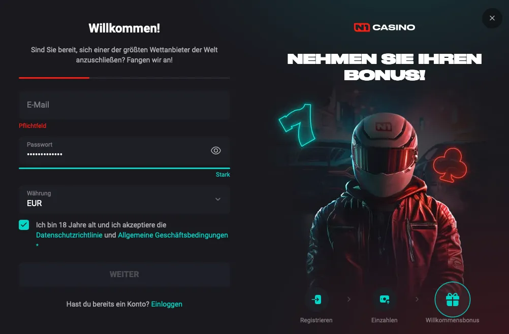 Willkommen N1 Casino