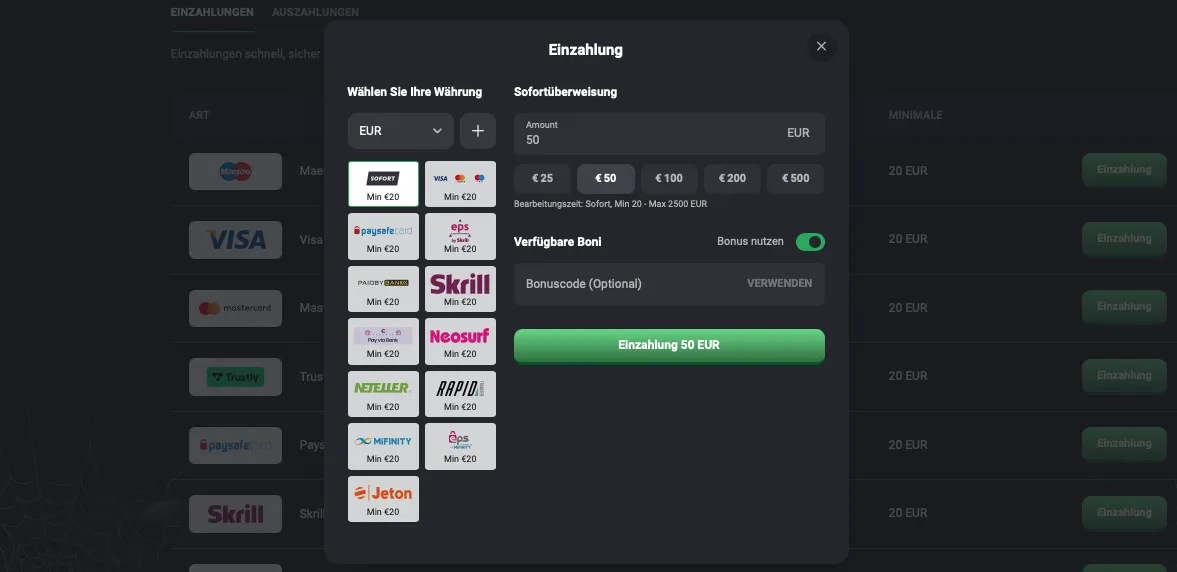 Zahlungen Einzahlungs Und Auszahlungsmethoden Im Slothunter Casino
