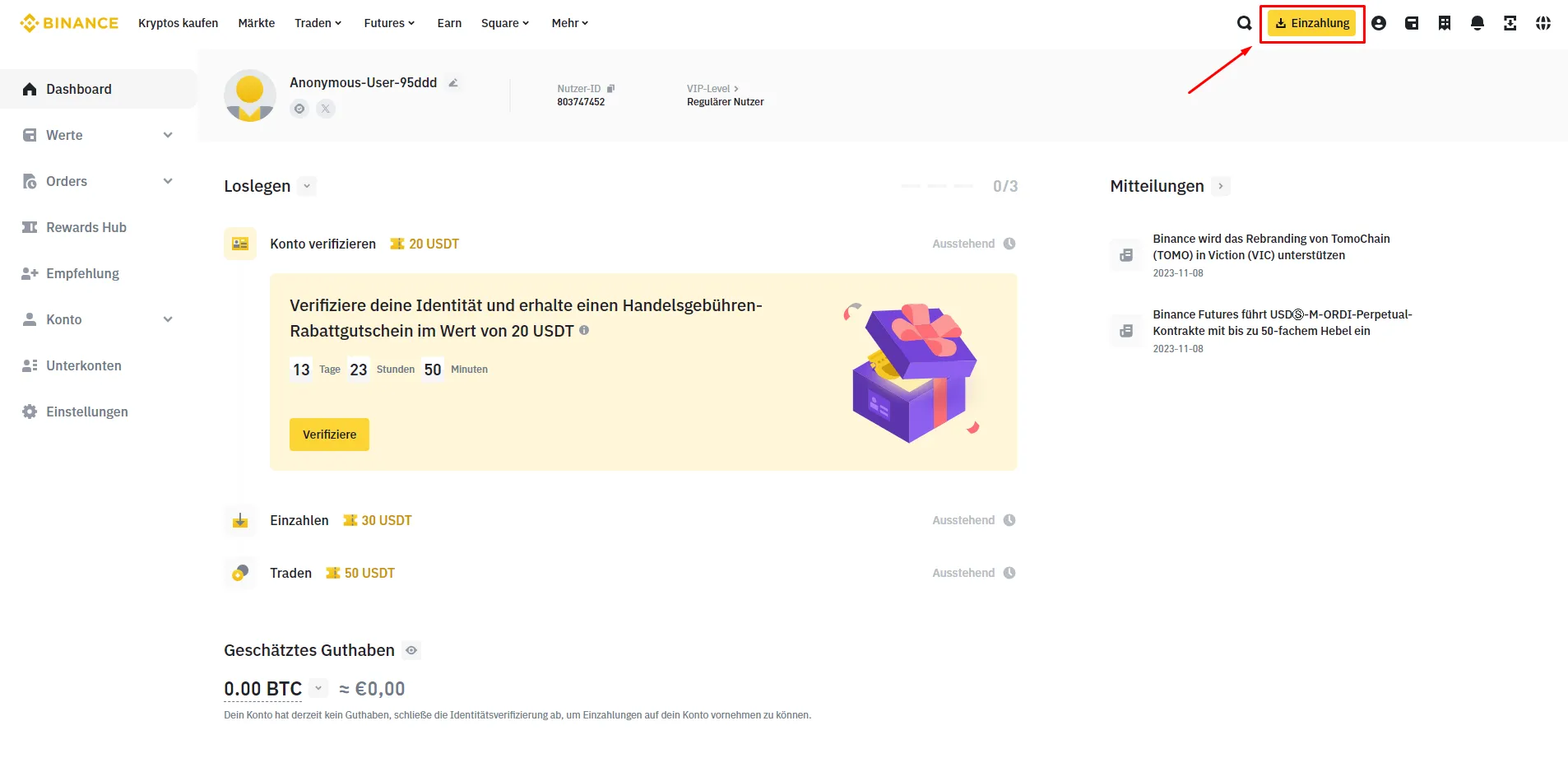 Einzahlung Bei Binance