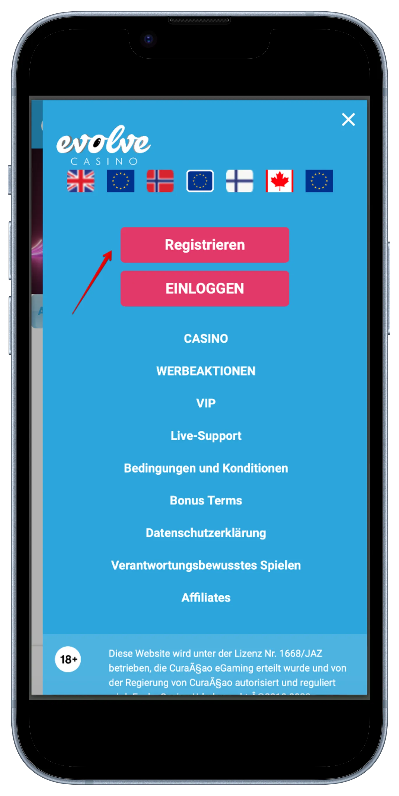 Evolvecasino Registration