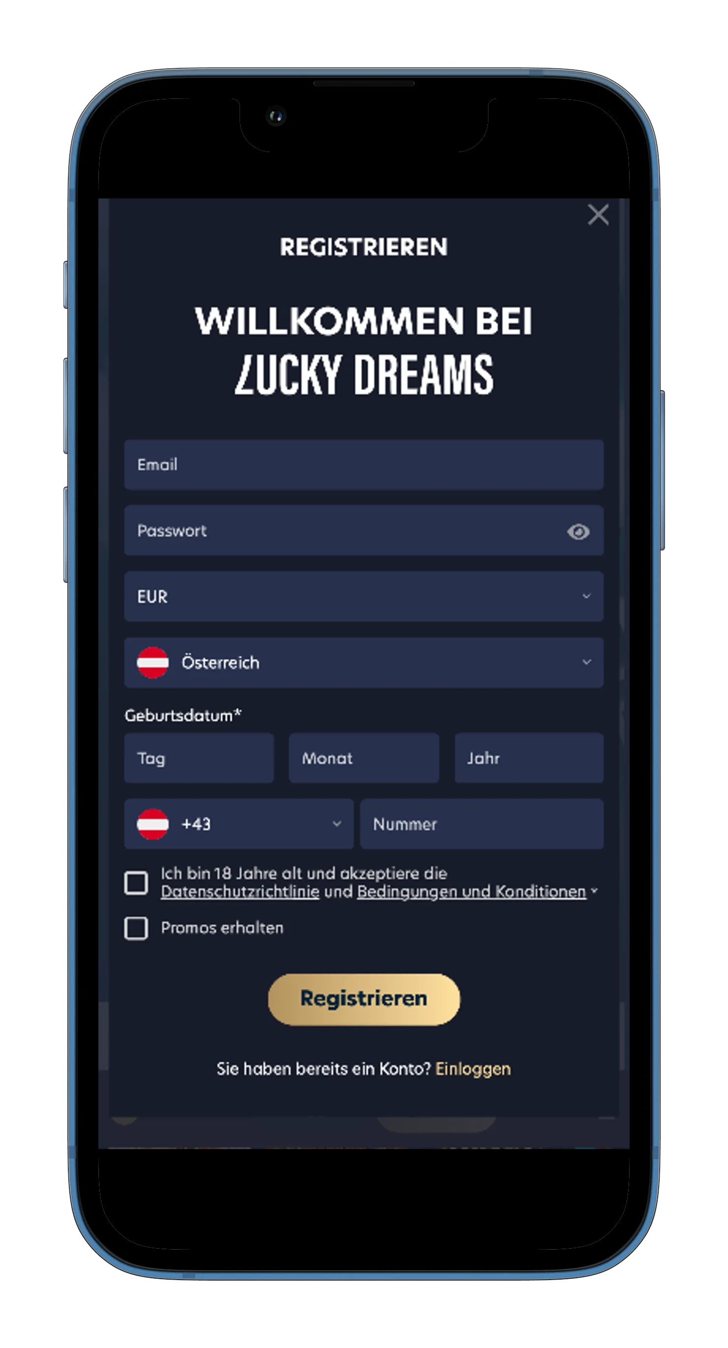 Lucky Dreams Willkomen