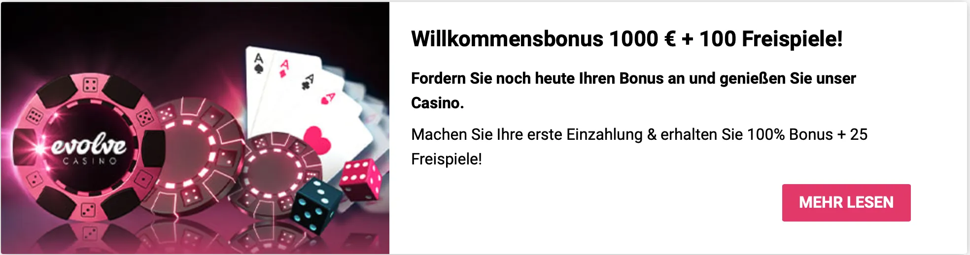 Werbeaktionen Evolvecasino