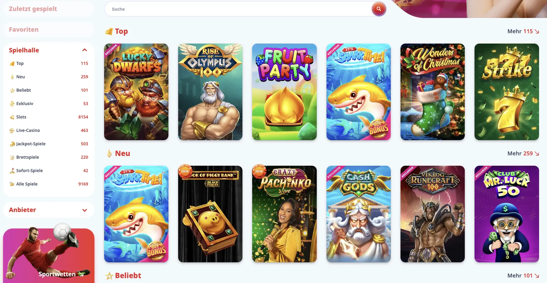 Casino Infinity Spiele