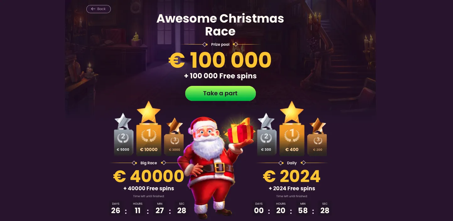 Bizzo Casino Awesome Christmas Race