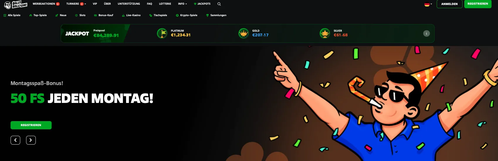 Billy Billion Online Asino Lobby