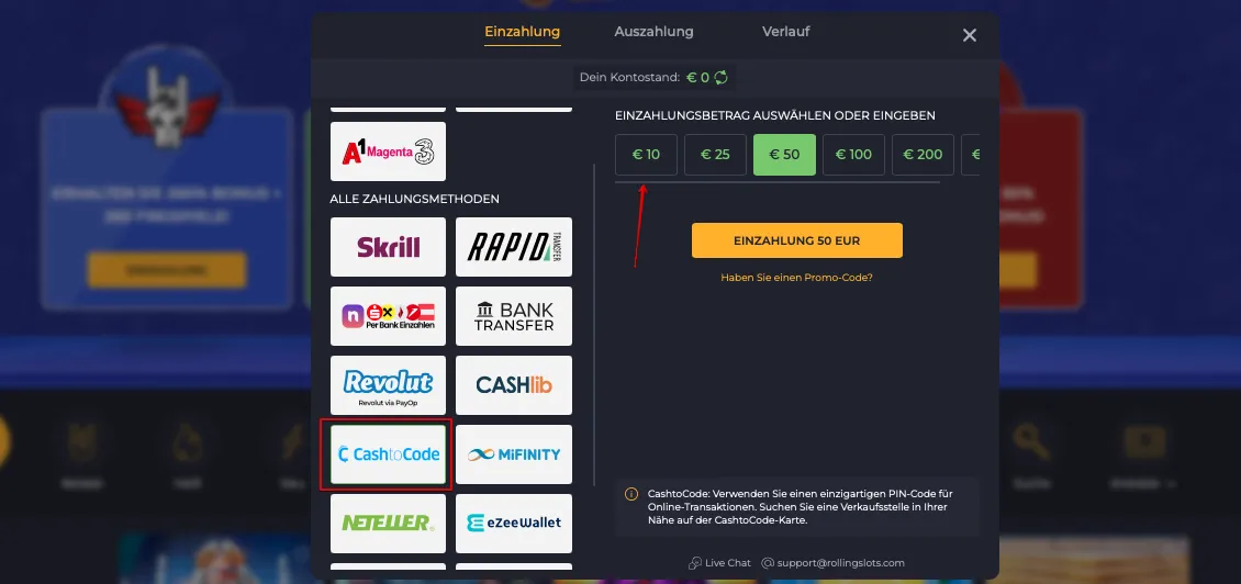 Rolling Slots Cash To Code