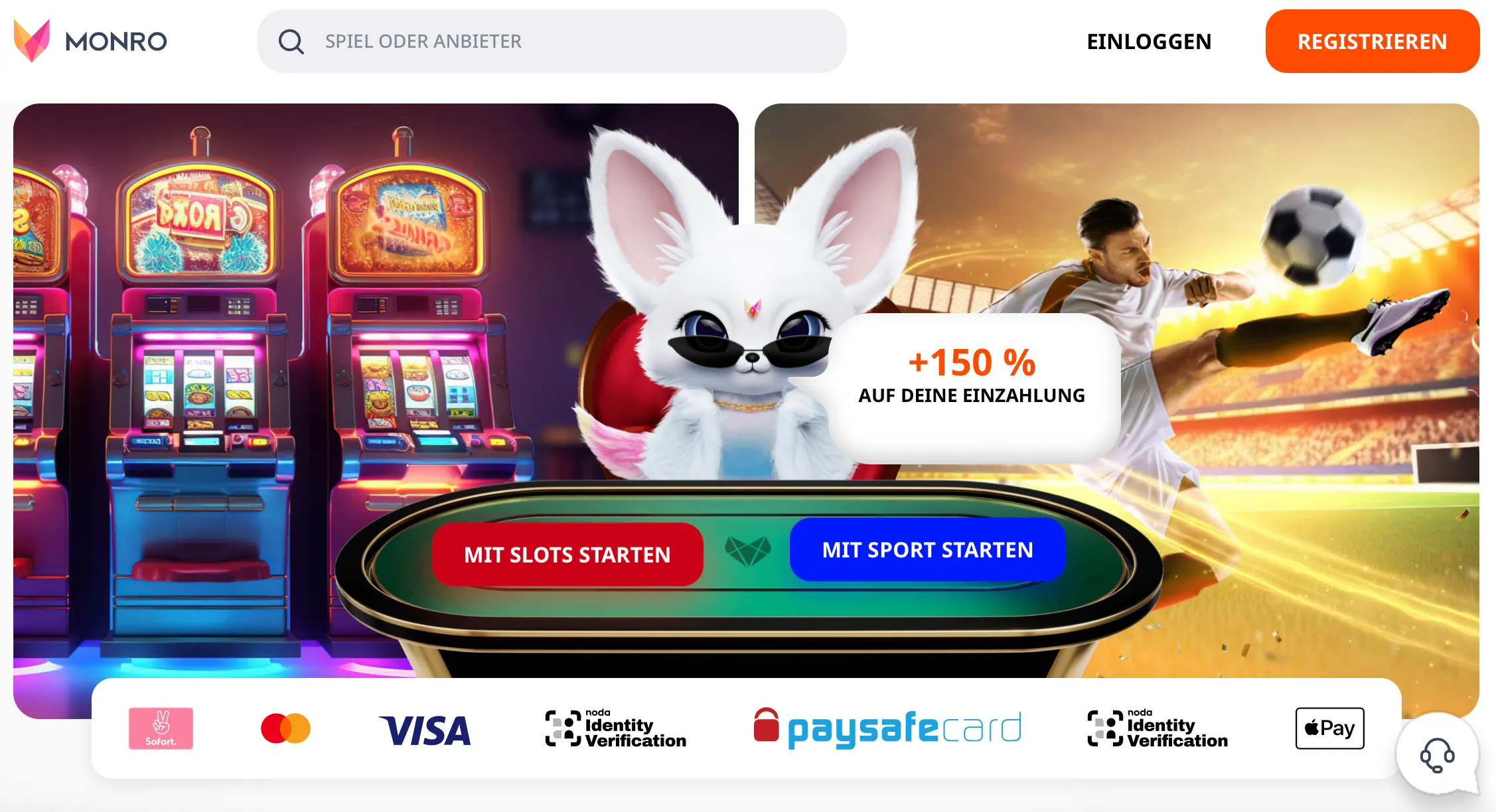 Monro Casino mit Sofort: Test von Gold-Chip.at