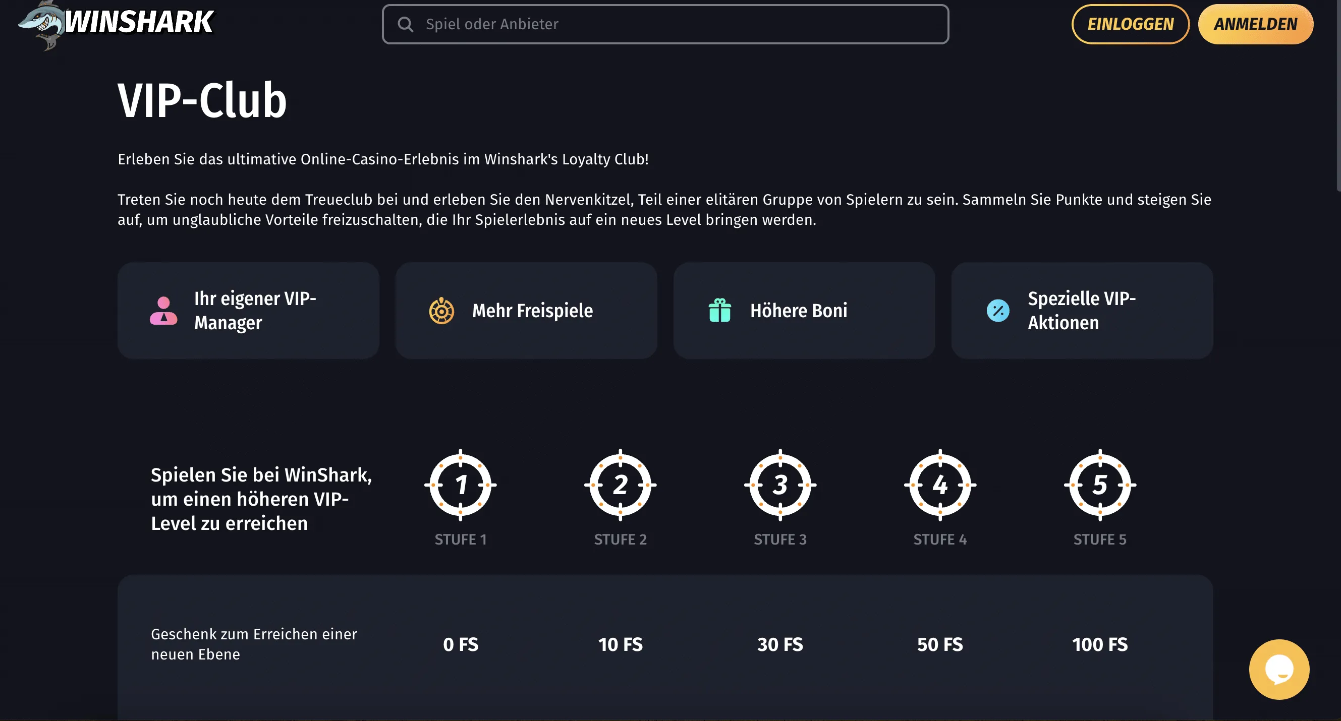 Winshark Vip Programme
