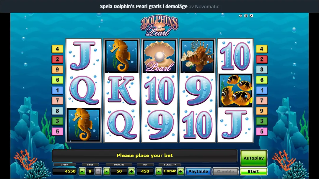 Dolphin's Pearl Demo-Modus in einem Novoline Casino
