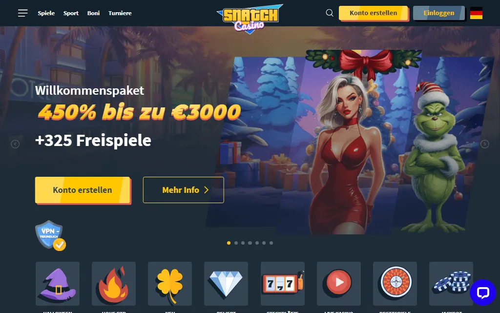 450%-Bonus-Banner eines Online-Casinos