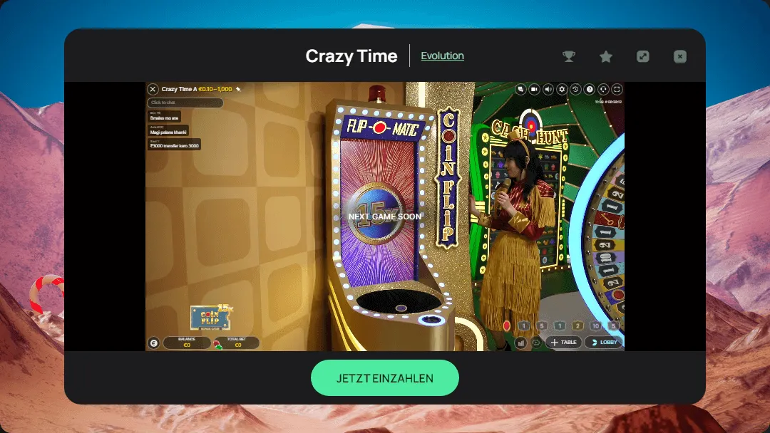 Crazy Time Live-Stream im Ritzo Live-Casino