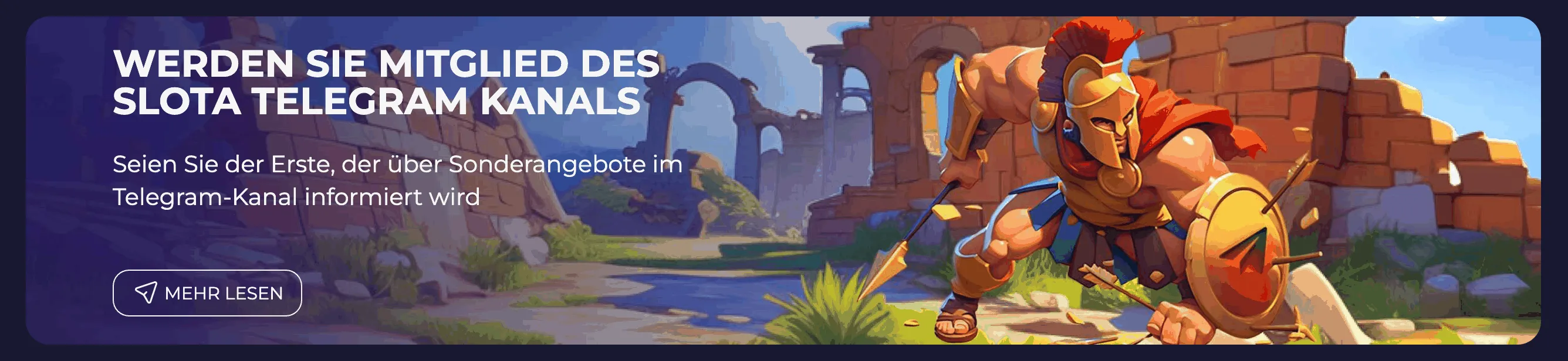 Telegram Bonus Banner bei Slota Casino