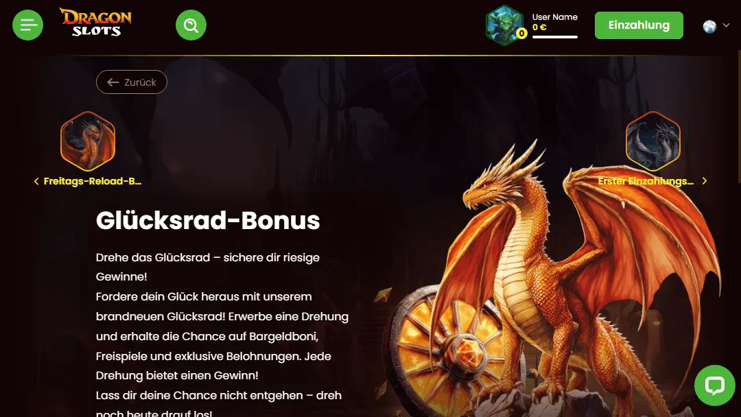 Bedingungen für das dragonslots Glücksrad