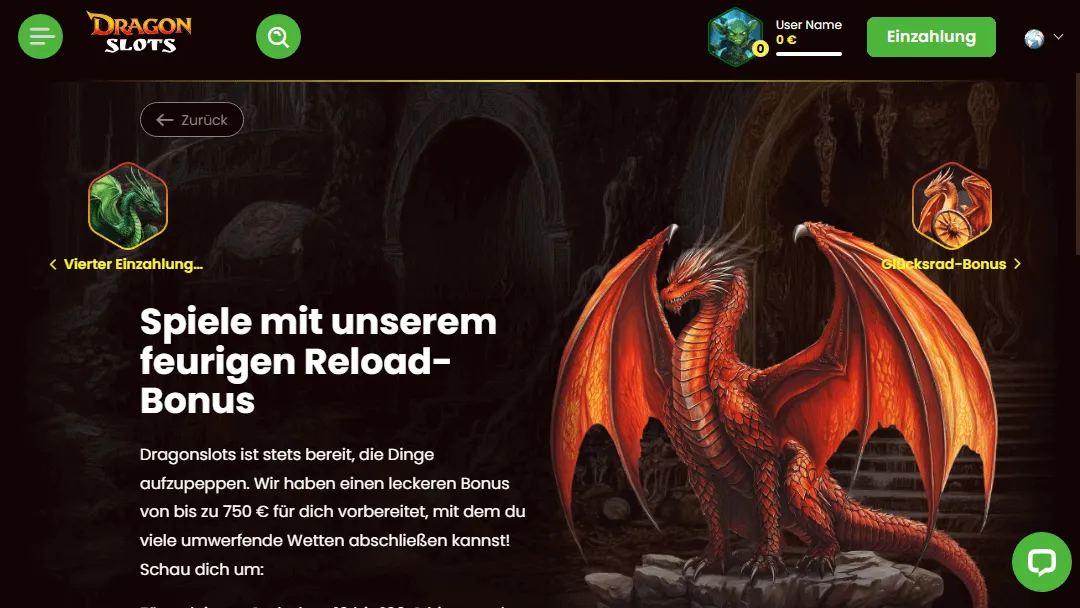 Dragonslots Freitags-Reload-Bonus – Bonusbedingungen