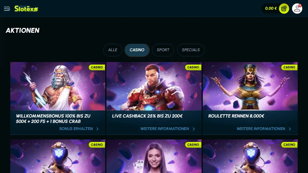 Slotexo Bonus-Banner