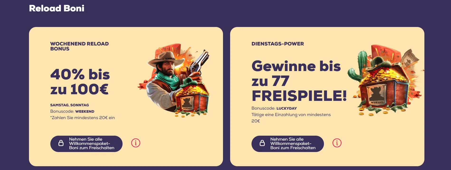 Wild Fortune Reload Bonus Banner