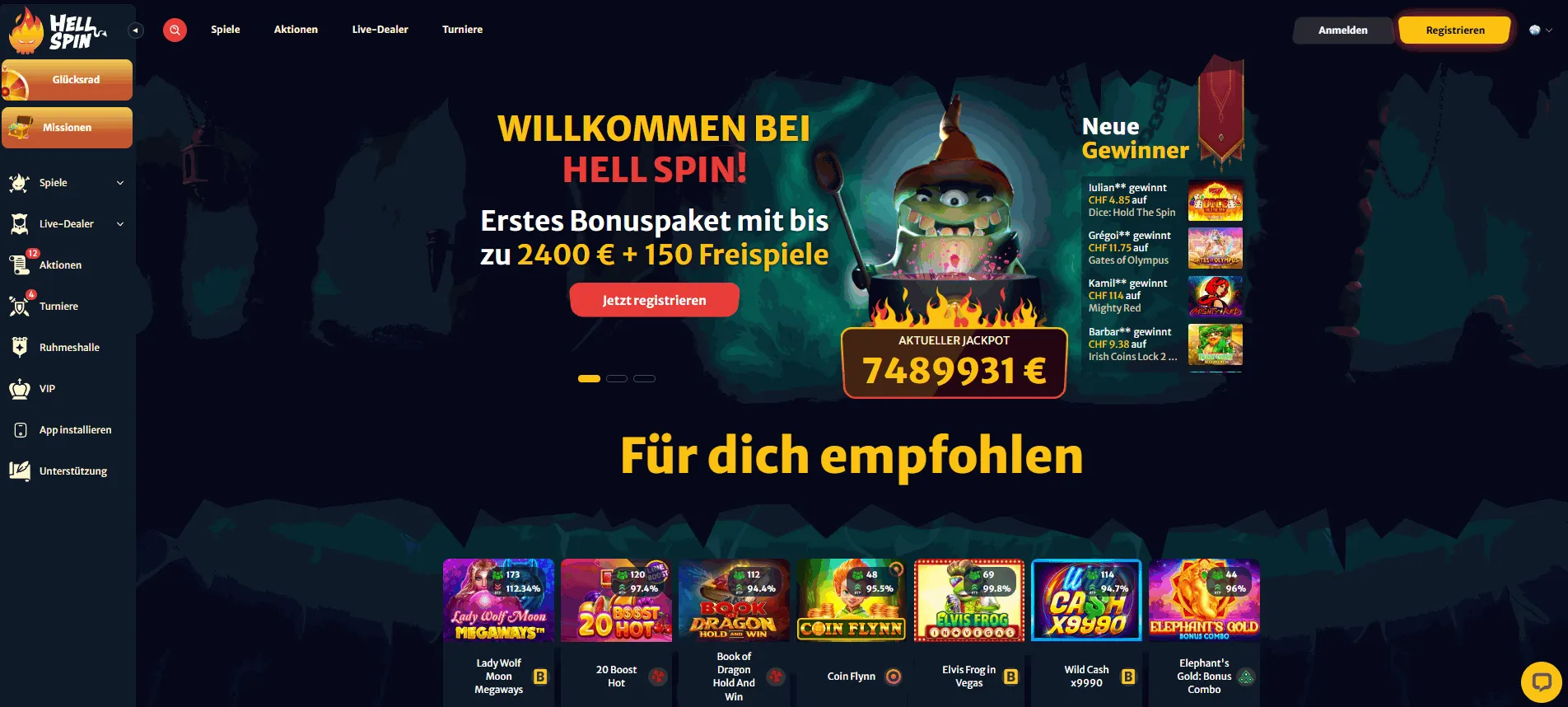 Hell Spin Casino mit schnelle Auszahlung