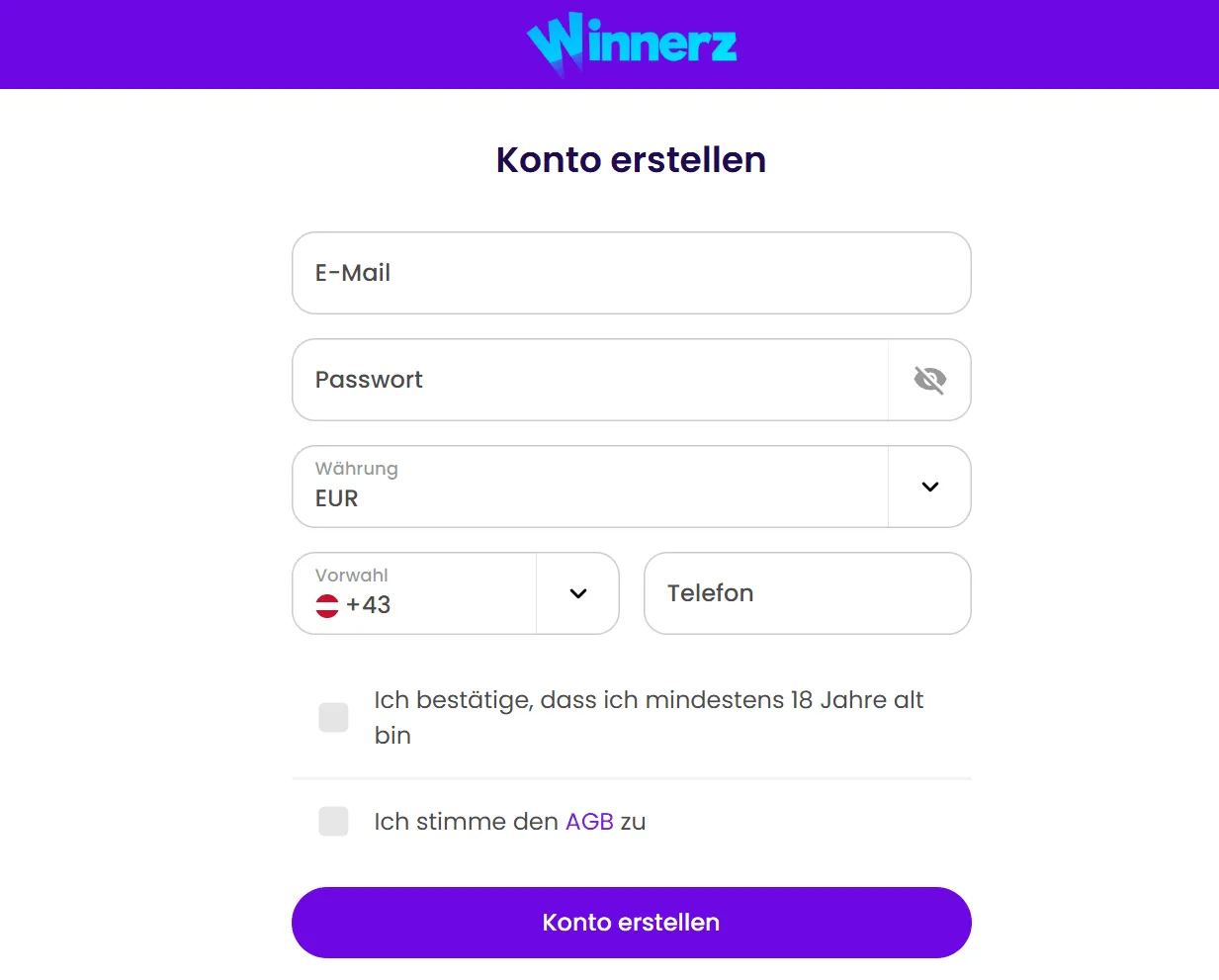 Winnerz Casino Registrierung