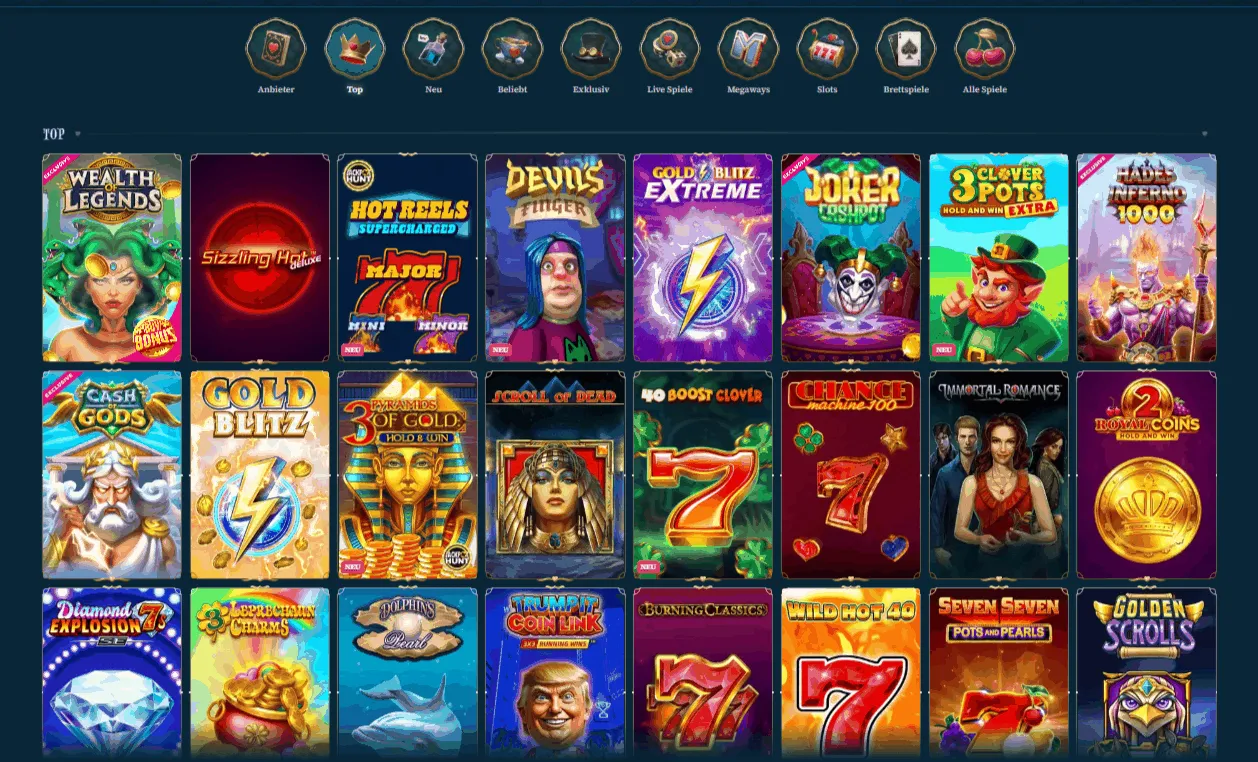 Betalice Casino Spielauswahl