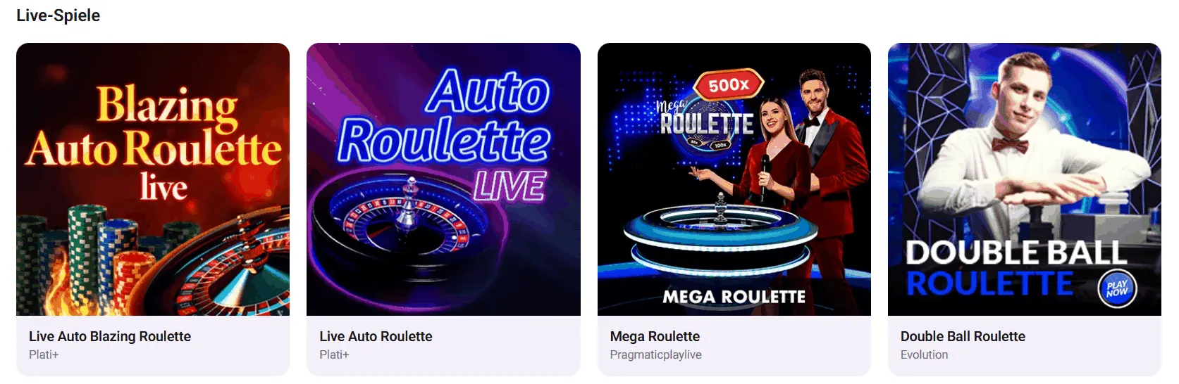 Auswahl CrownSlots Live Spiele