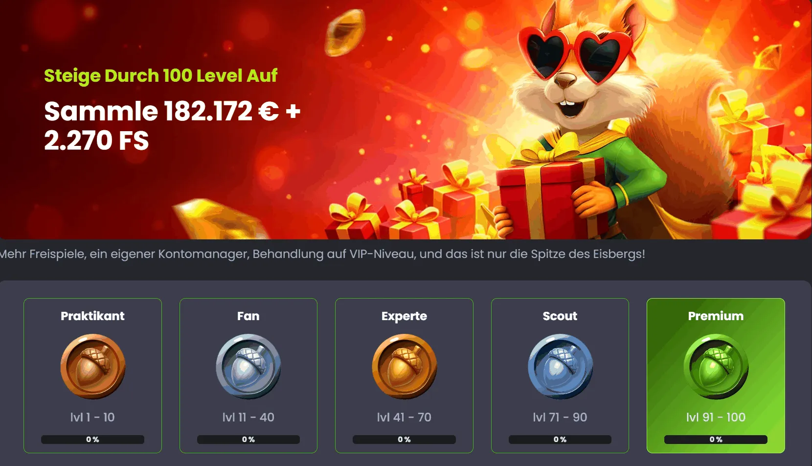 Spinline Turniere mit Level System