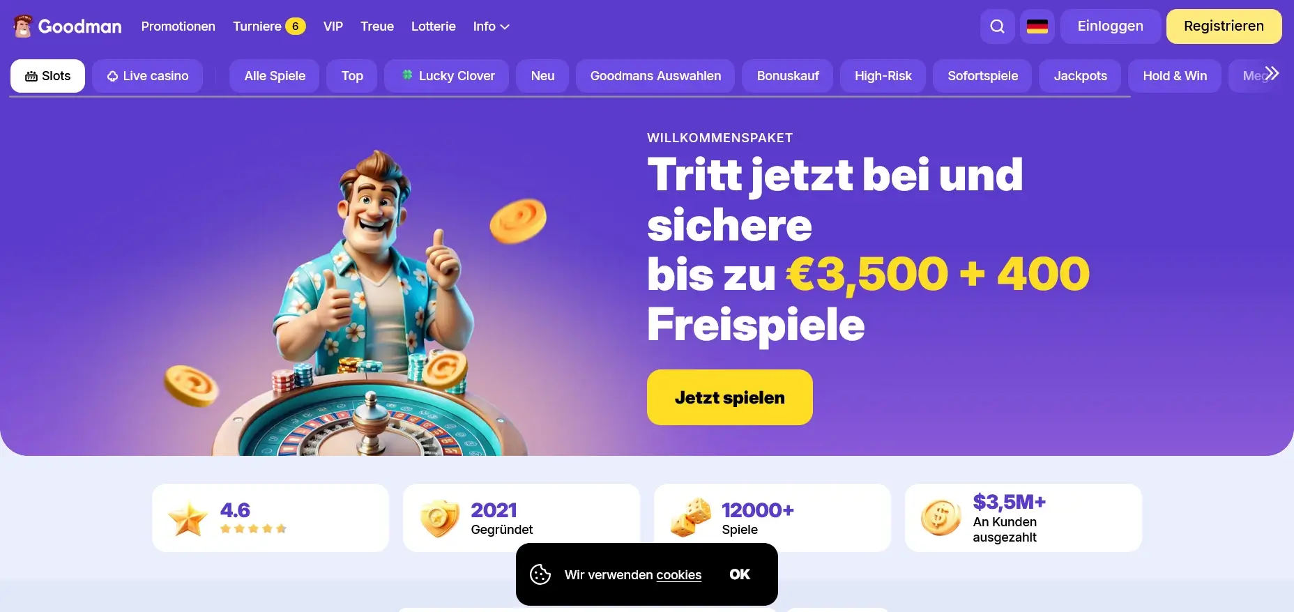 Goodman Plattform für Spieler aus der Schweiz