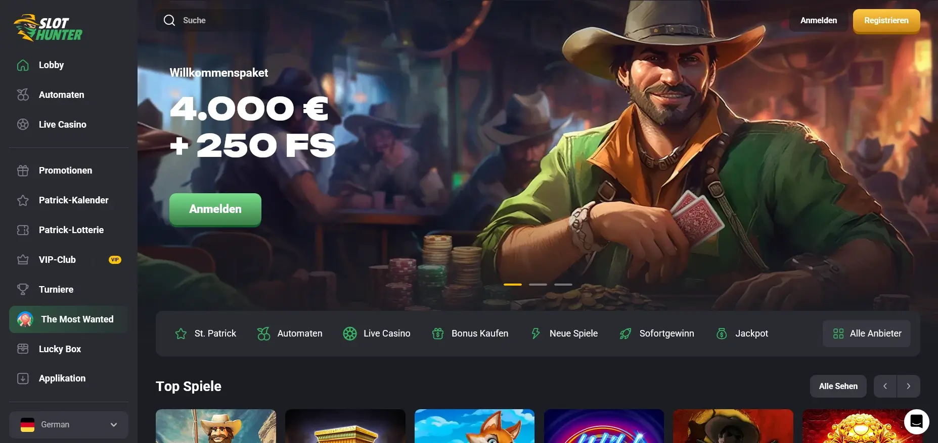 SlotHunter EU Lizenz Casino Startseite